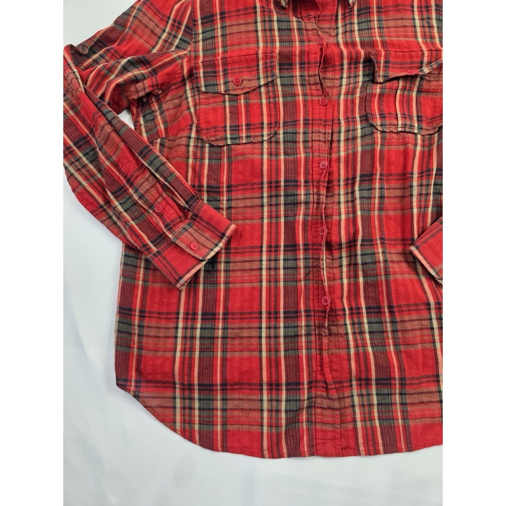 Lauren Ralph Lauren Plaid Shirt Red Cotton Button Up 2X‎ Preppy Classic - Picture 8 of 16